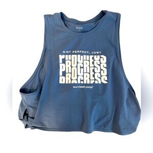 Burn bootcamp - not perfection just progress crop tank